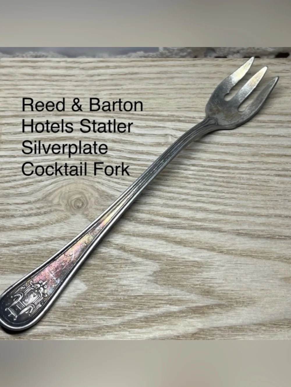 Vintage Reed & Barton Hotels Statler Silverplate Cocktail Fork Monogram S